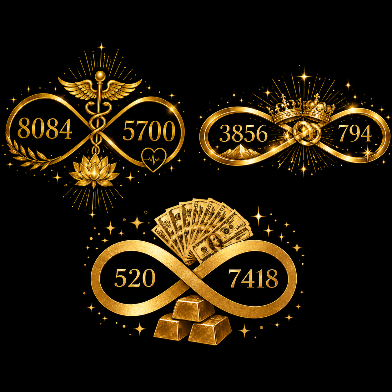 Sacred Trinity Bundle · Money · Love · Health